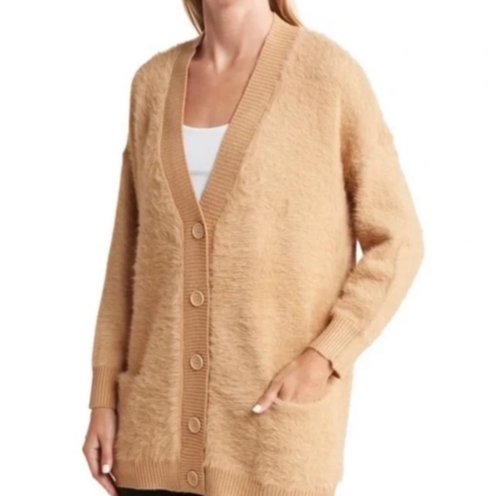 T by Tahari Fuzzy Eyelash Cardigan